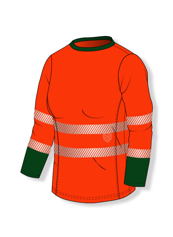 Damska koszulka s-shirt intensywnej widzialności UV 50+ 2 klasa widzialności